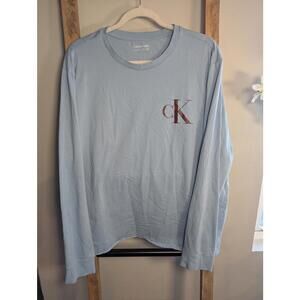 Calvin Klein Light Blue Long Sleeve T-Shirt with cK Logo XL